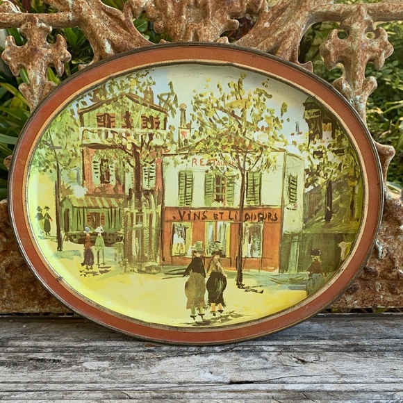 Sunshine Biscuits, Inc Other - Vintage Scenic Art Plate “Petite Cafe” by Maurice Utrillo